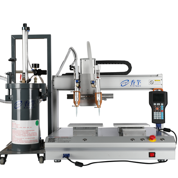 2600mL包裝壓力桶雙點膠頭雙Y四軸平臺點膠機(jī)